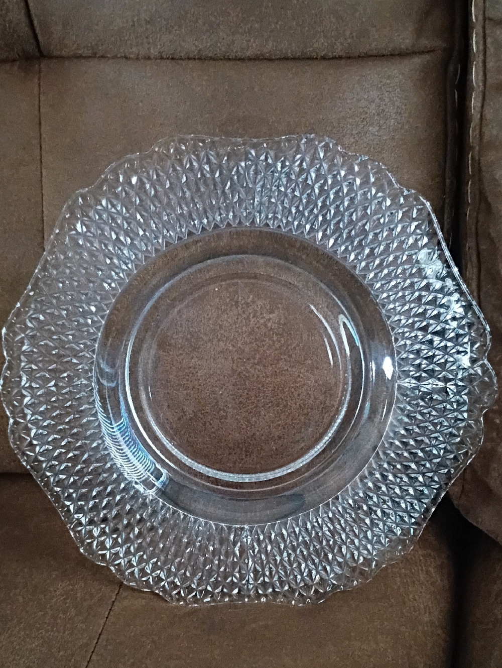 Crystal Clear Scalloped Edges Cambridge Glass Co Luncheon Plate Set Of Four